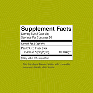 Nature'S Sunshine Pau D’ Arco, 100 Capsules | Supports the Immune System, Provides Antioxidants, and Assists the Natural Detoxification Process