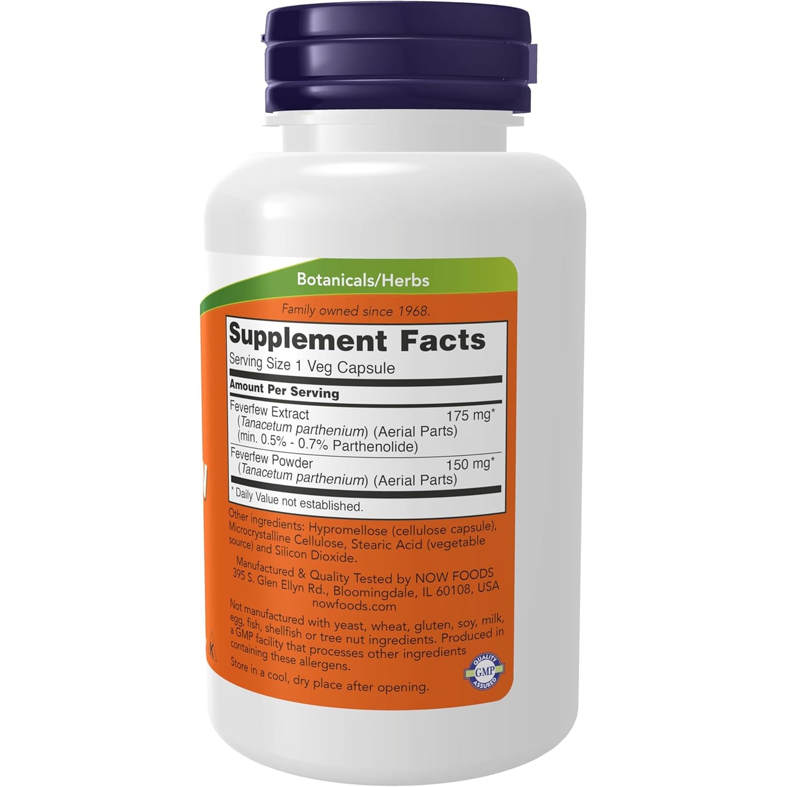 NOW Supplements, Feverfew with 0.5% - 0.7% Parthenolide, Herbal Supplement, 100 Veg Capsules (Pack of 1)