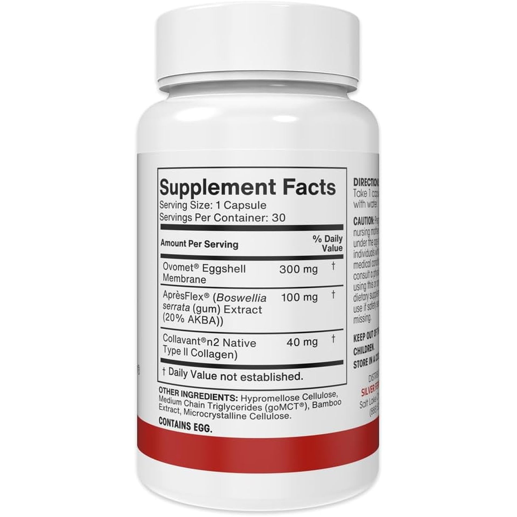 Silver Fern Brand Joint Complex – Daily Joint Support with Aprèsflex Boswellia, Ovomet Eggshell Membrane & Type II Collagen – 120 Capsules, 30-Day Supply