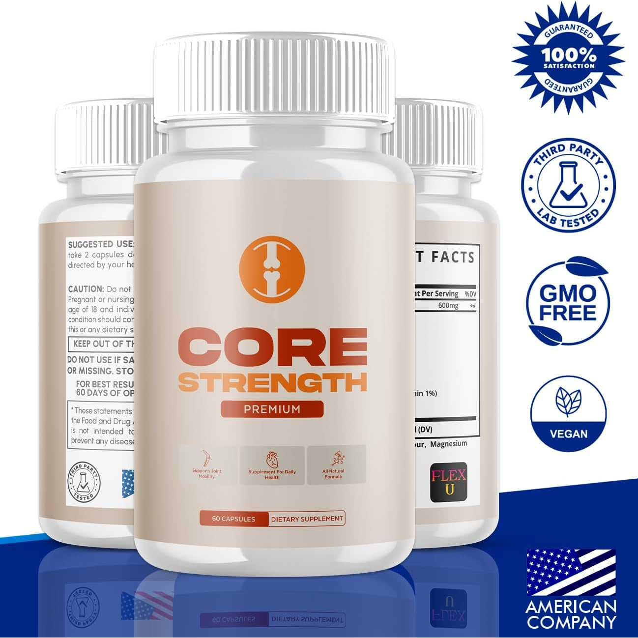Core Strength Supplement for Joints, Advanced Formula Core Strength Joint Support Pills with Natural Ingredients, Corestrength Health and Wellness Support Pills for Women and Men (60 Capsules)