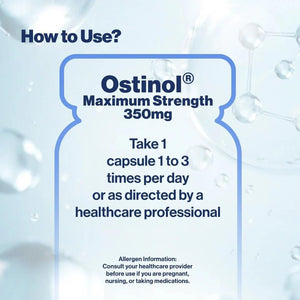 Zycal Bioceuticals Ostinol(Tm) 350 Bone & Joint Supplement with 350Mg of Cyplexinol® Bio-Active Protein Complex - for Moderate Bone Loss & Moderate Joint Disfunction - 30 Ct Capsules