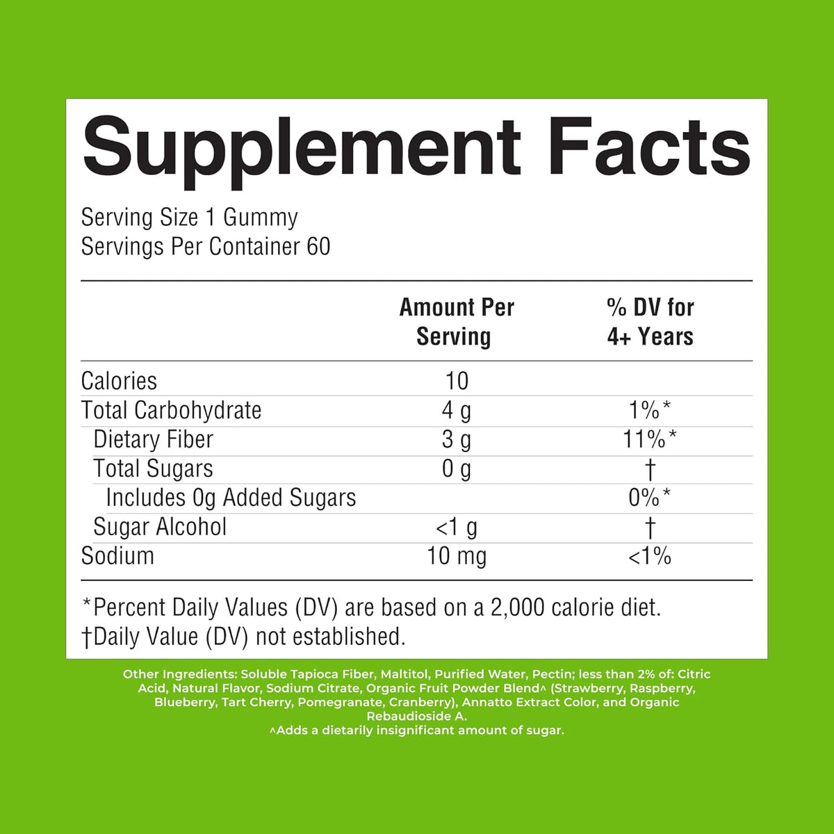MARYRUTH'S Fiber Gummies for Kids | 2 Month Supply | Sugar Free | Kids Fiber Gummies Ages 4+ | Soluble Fiber Supplement | Gut Health & Digestion Support | 3G Fiber per Gummy | Vegan | 60 Count