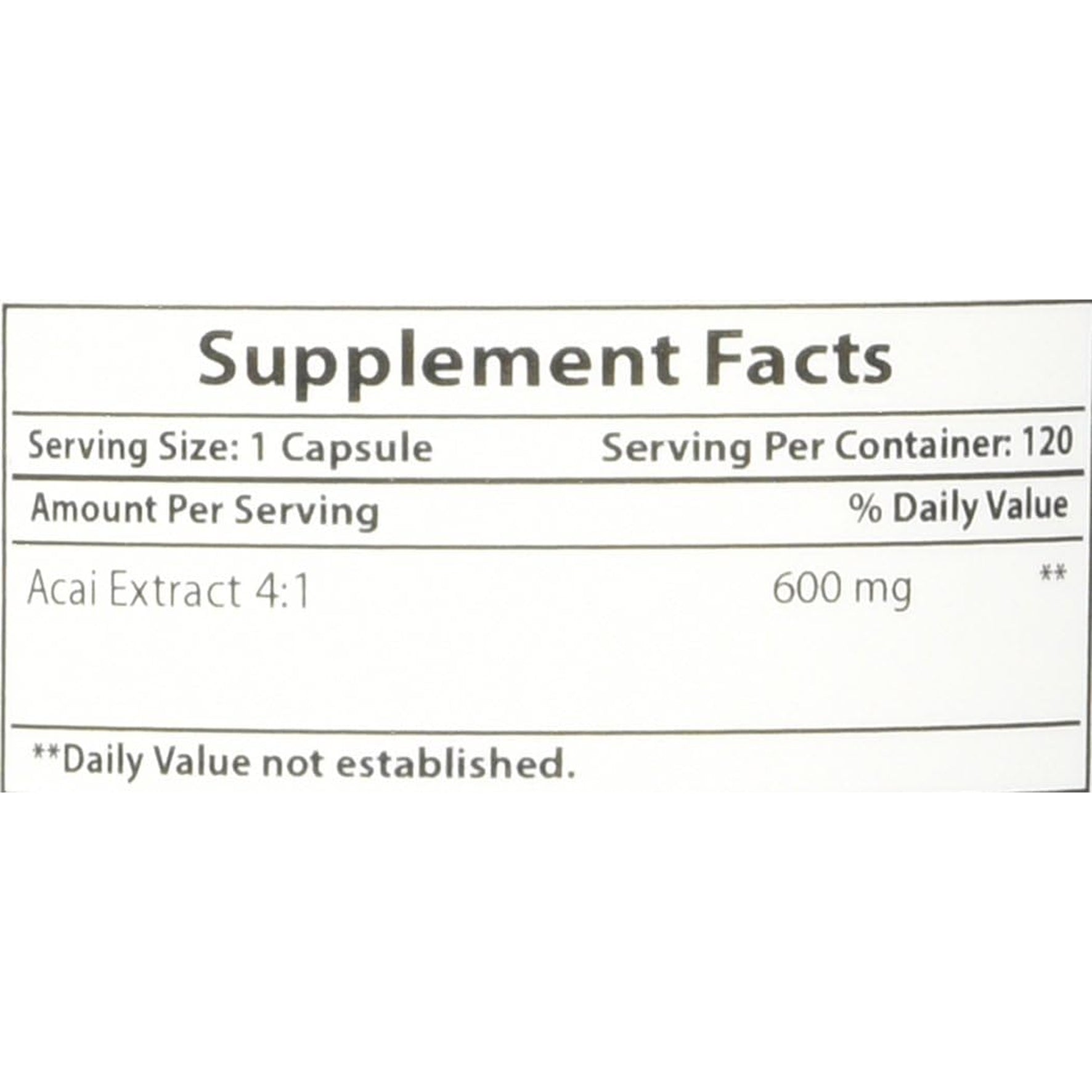 #1 Acai Berry 600Mg per Serving by Best Naturals -- 100% Pure High Potency -- Supports Fat Metabolism -- Manufactured in a USA Based GMP Certified Facility and Third Party Tested for Purity. Guaranteed!! (120 Caps)