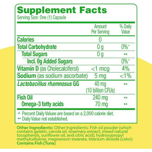 Culturelle 3-In-1 Complete Probiotic Daily Formula, Once per Day Probiotic Supplement, Helps Your Digestive System Work Better, Supports Natural Immune Defenses, plus Omega 3'S, Non-Gmo, 30 Count