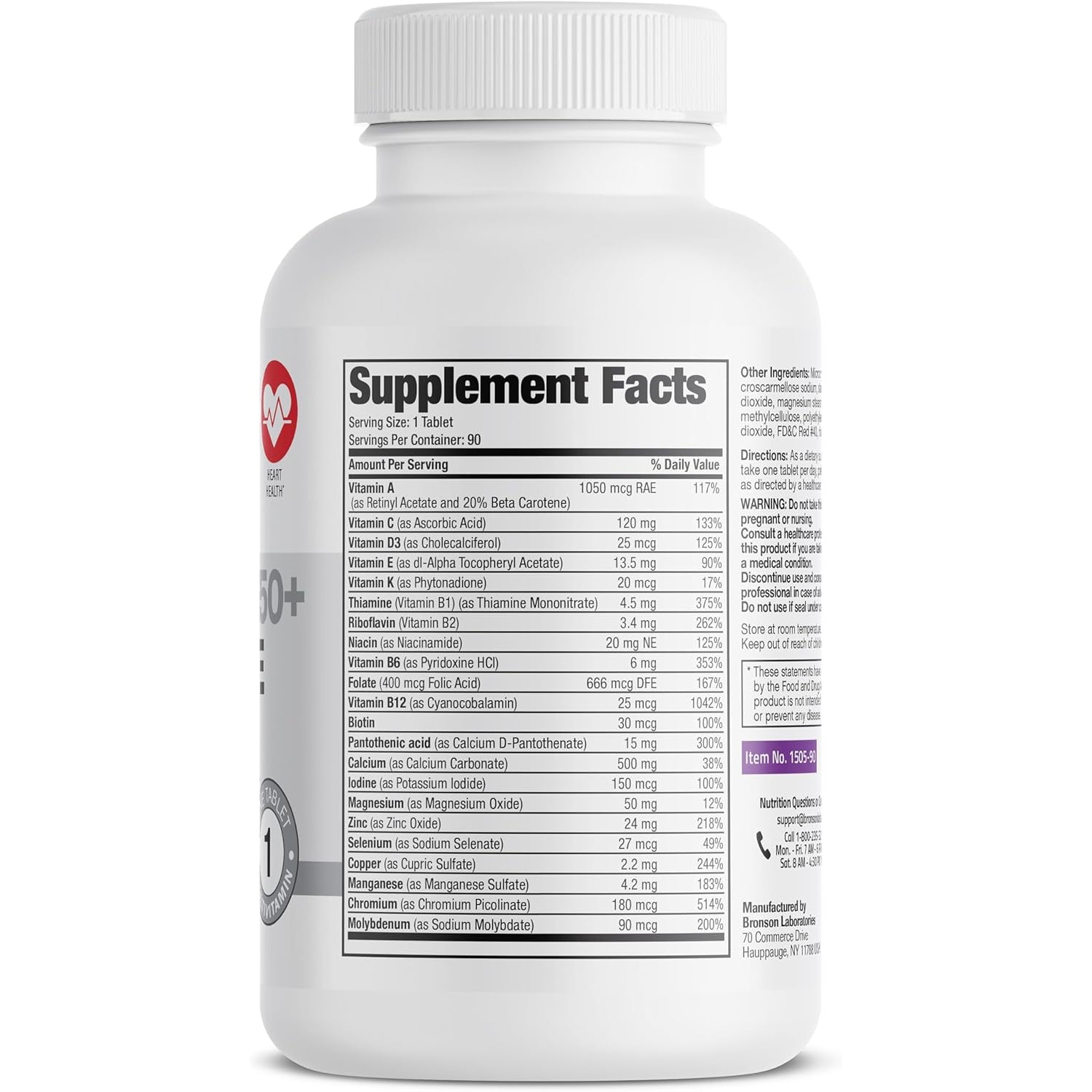 Bronson ONE Daily Women’S 50+ Complete Multivitamin Multimineral, 90 Tablets