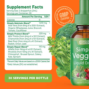 Simply Nature'S Pledge - Fruit and Vegetable Supplements - Liquid Drops - Made with Whole Food Superfoods, Packed Vitamins & Minerals - Soy Free - Made in the USA