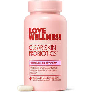 Love Wellness Clear Skin Probiotic | Clear up Hormonal Acne Pimples, Redness & Pore Minimizer | Skin Care with Zinc, Bifidobacterium Longum & Chaste Tree Fruit Extract | Acne Treatment | 30 Count