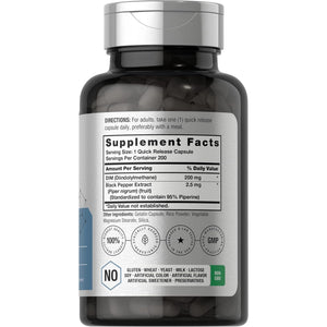 Horbäach DIM Supplement 200Mg | 200 Capsules | with Black Pepper Extract | Advanced Diindolylmethane for Women and Men | Non-Gmo, Gluten Free