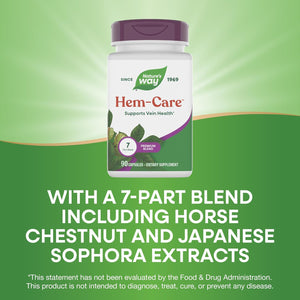 Nature'S Way Premium Hem-Care, Unique Vein Health Blend*, with Vitamins C & E, Choline, Calcium, Phosphorus, Horse Chestnut Extract, and Japanese Sophora Extract, 90 Capsules (Packaging May Vary)