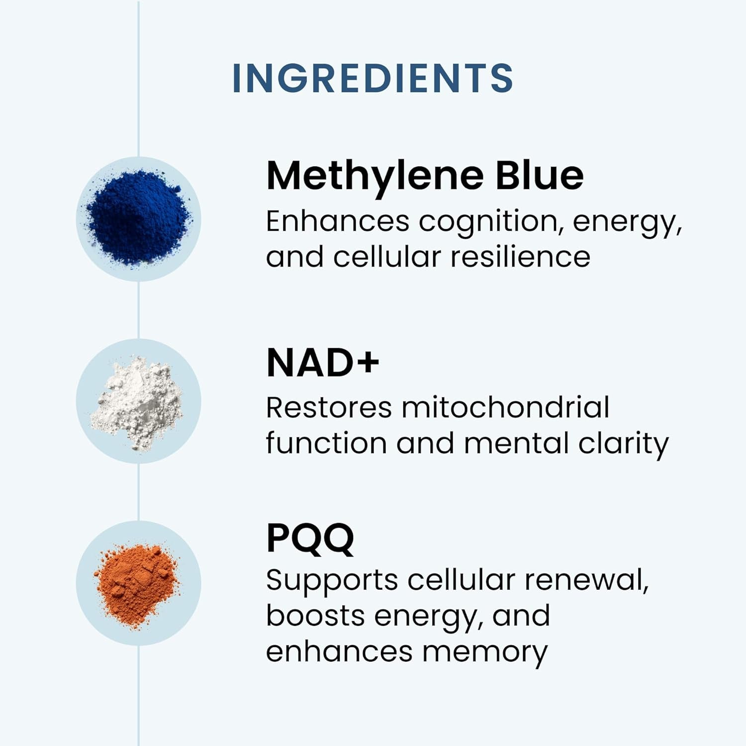 Recharge – Cognitive Performance, Mitochondrial Boost, Energy Production - Methylene Blue, NAD, PQQ | 60Ct (1 Month Supply)