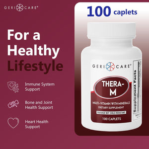 Gericare Thera M Multivitamin Caplets, Blend of Vitamins and Minerals to Ensure Maximum Nutritional Support Antioxidant Protection Supplement, 100 Count (Pack of 1)