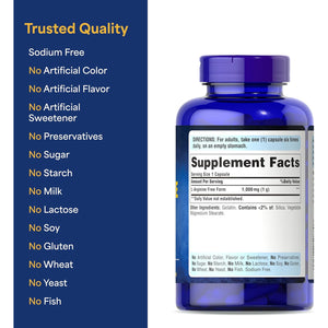 Puritan'S Pride L-Arinine 1000Mg, Dietary Supplement Supports Nitric Oxide Levels and Heart and Circulatory Heath, 100 Day Supply, 100 Tablets