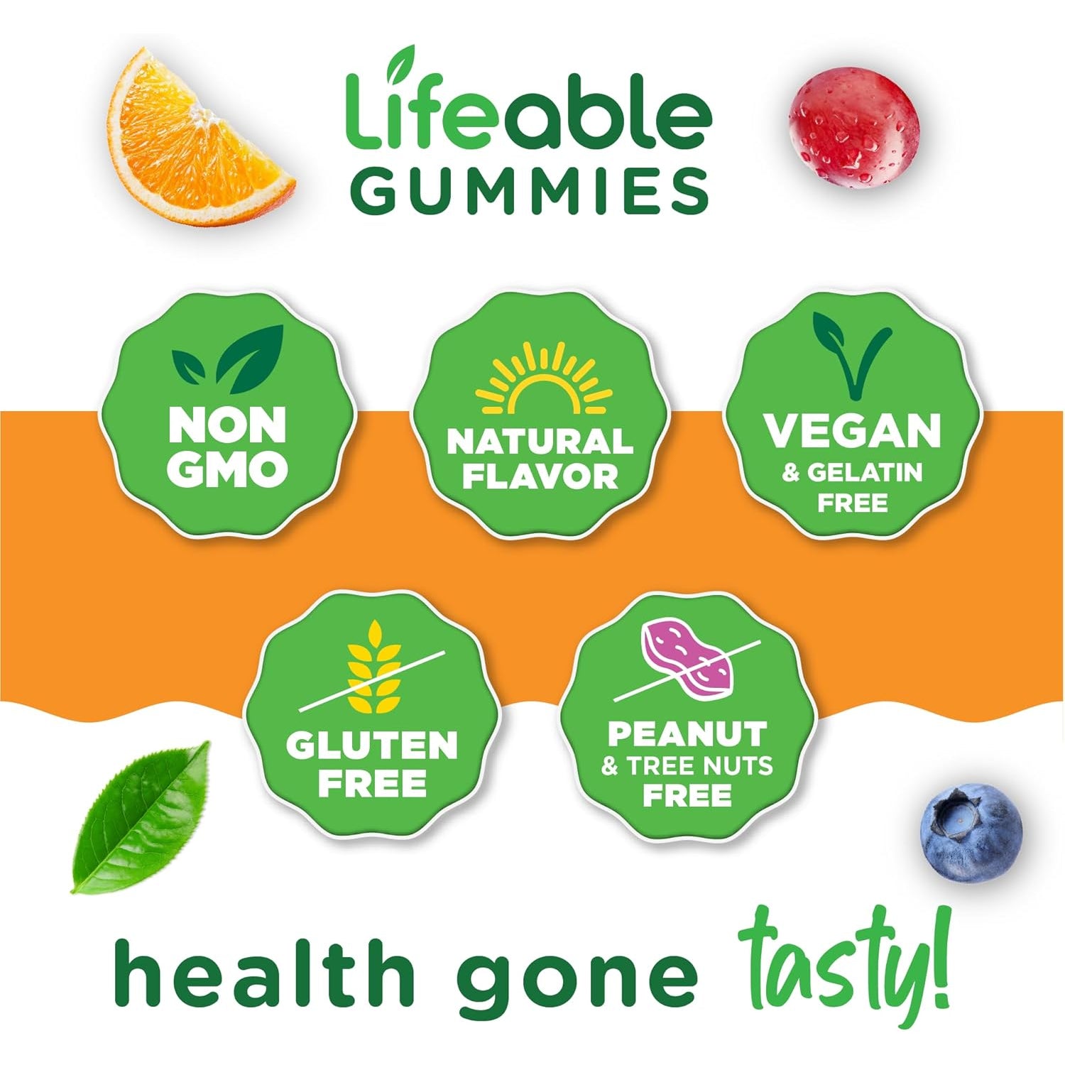 Lifeable Stress Aid Gummies for Teens | with Lemon Balm, GABA and L Theanine Supplements | Vegan Non GMO Mood Support Supplement | Great Tasing Stress Vitamins | L-Theanine for Teen | 90 Gummies