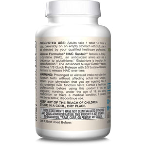 Jarrow Formulas N-A-C Sustain 600 Mg, Dietary Supplement, NAC 600 Mg, an Antioxidant Amino Acid Support for Liver Health, 60 Tablets, 60 Day Supply