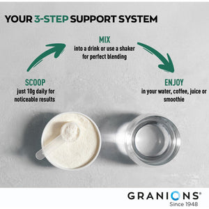 Granions Glucosamine Chondroitin MSM Powder 6,630Mg - Joint Supplements for Men and Women - Chondrosteo, Hydrolyzed Marine Collagen Peptides, Essential Vitamins Glucosamine Complex - Wild Berry 9.9Oz