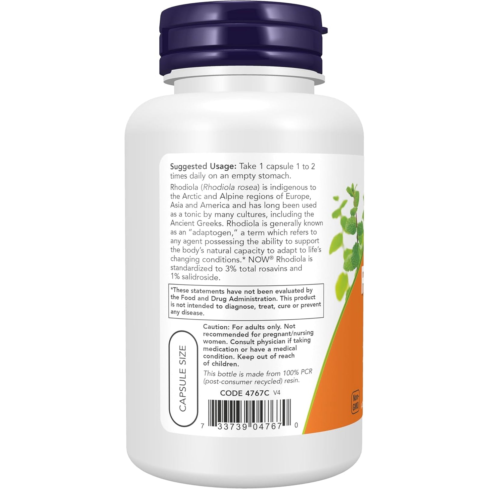 NOW Supplements, Rhodiola 500 Mg, Helps Body Adapt to Stress of Daily Life*, Adaptogenic Herb*, 60 Veg Capsules