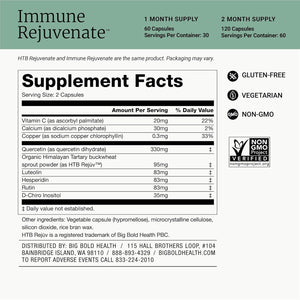 BIG BOLD HEALTH HTB Immune Rejuvenate - Himalayan Tartary Buckwheat - Polyphenols Supplement for Immune Support - Gluten Free, Dairy Free, Non-Gmo Formula - 120 Vegetarian Capsules (2 Month Supply)
