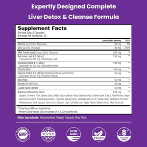 Nutrachamps Liver Cleanse Detox & Repair Formula, 20+ Herbs: Milk Thistle Extract with Silymarin, Artichoke, Dandelion, Chicory Root Powder, Liver Support Pills Supplement, 60 Capsules