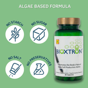 Bioxtron Natural Stem Cell Supplement Capsules - Cellular & Antioxidant Support Formula with Blue Green Algae, Spirulina, Immune & Energy Support - 60 Capsules