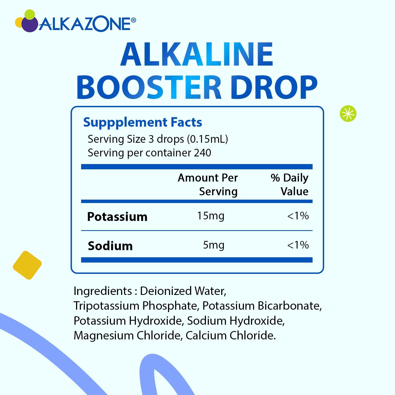 ALKAZONE Make Your Own Alkaline Water - Alkaline Booster Drop 1.25 Oz (2 Packs)