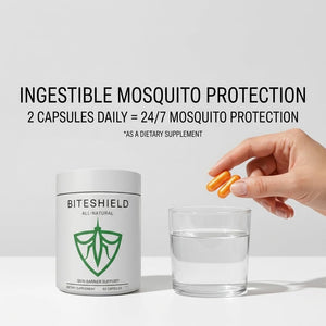 BITESHIELD Mosquito Repellent Pills for Humans — Daily Ingestible Supplement, Plant-Based, 24/7 Protection from Bug Bites — 60 Capsules, No Sprays or DEET